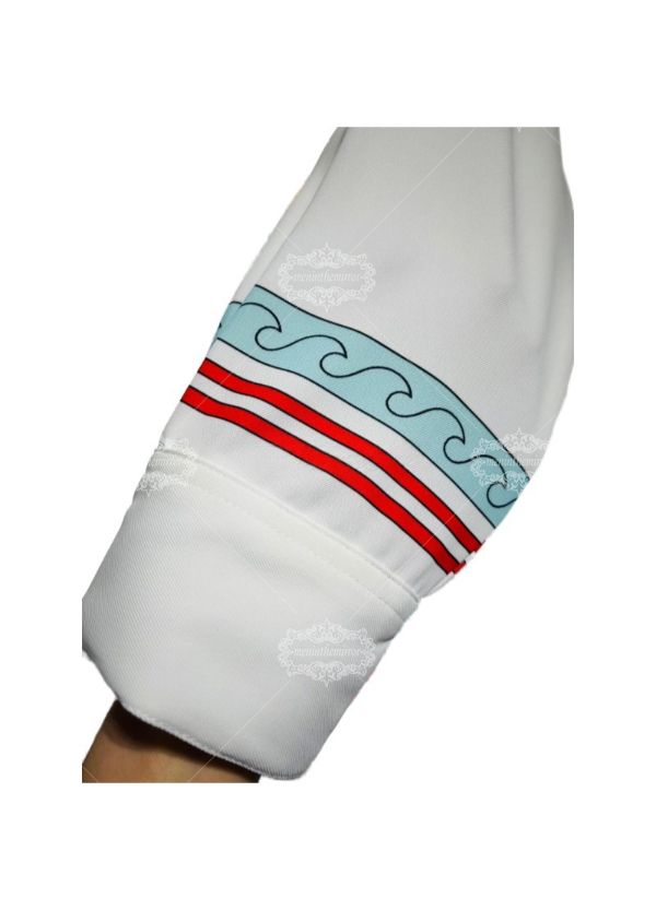 เสื้อเชิ้ตแขนยาวลายคลื่นชายฝั่ง | ย้อนยุค รีสอร์ท ไวท์แคชชวล