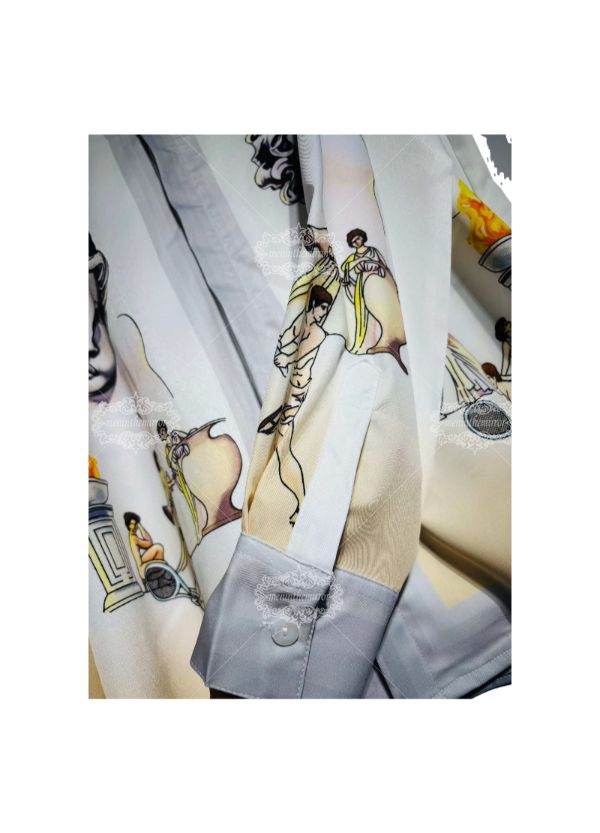 เสื้อเชิ้ตพิมพ์ลาย Medusa Baroque หรูหรา | ดาร์กลักซ์แบบสั้น