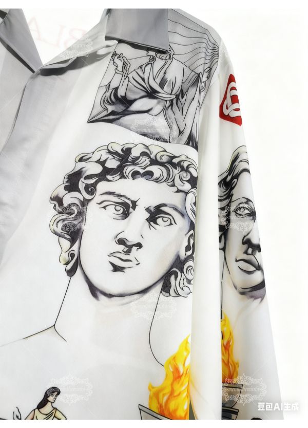 เสื้อเชิ้ตพิมพ์ลาย Medusa Baroque หรูหรา | ดาร์กลักซ์แบบสั้น