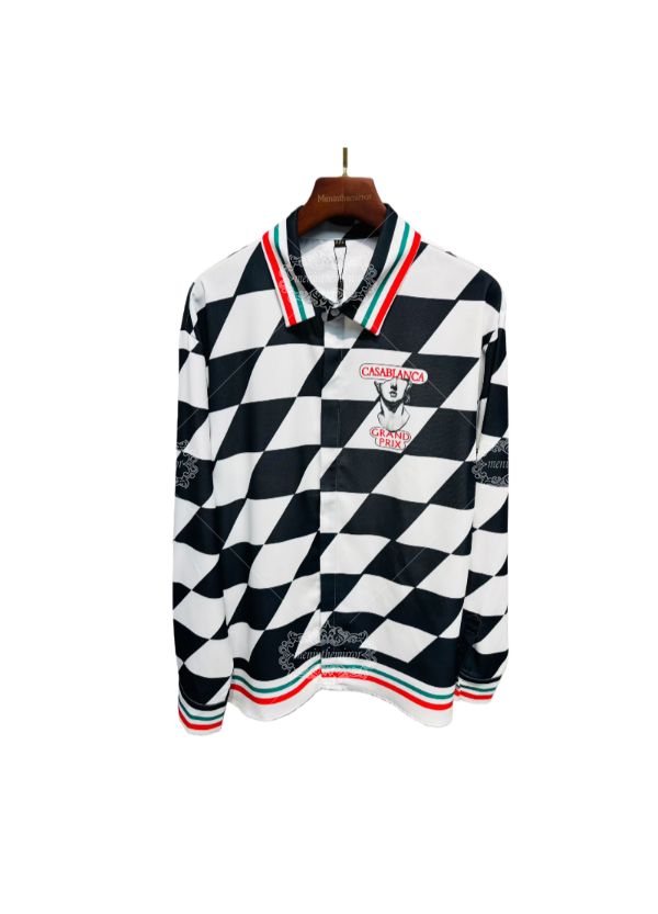 เสื้อเชิ้ตลายตาราง Monochrome Casablanca Grand Prix