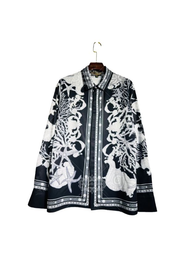 เสื้อเชิ้ต Monochrome Marine Baroque | ปลอกคอเพื่อการพักผ่อน
