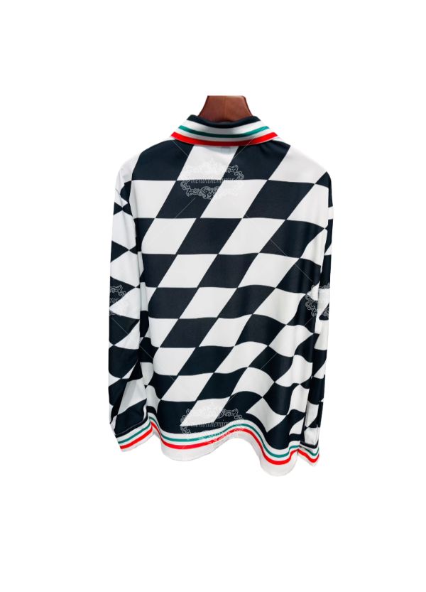 เสื้อเชิ้ตลายตาราง Monochrome Casablanca Grand Prix