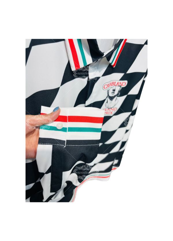 เสื้อเชิ้ตลายตาราง Monochrome Casablanca Grand Prix
