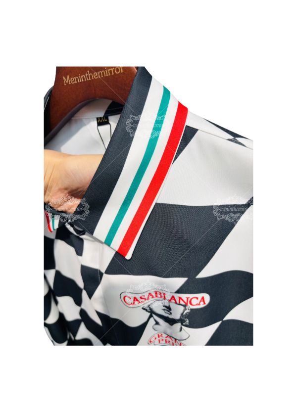 เสื้อเชิ้ตลายตาราง Monochrome Casablanca Grand Prix