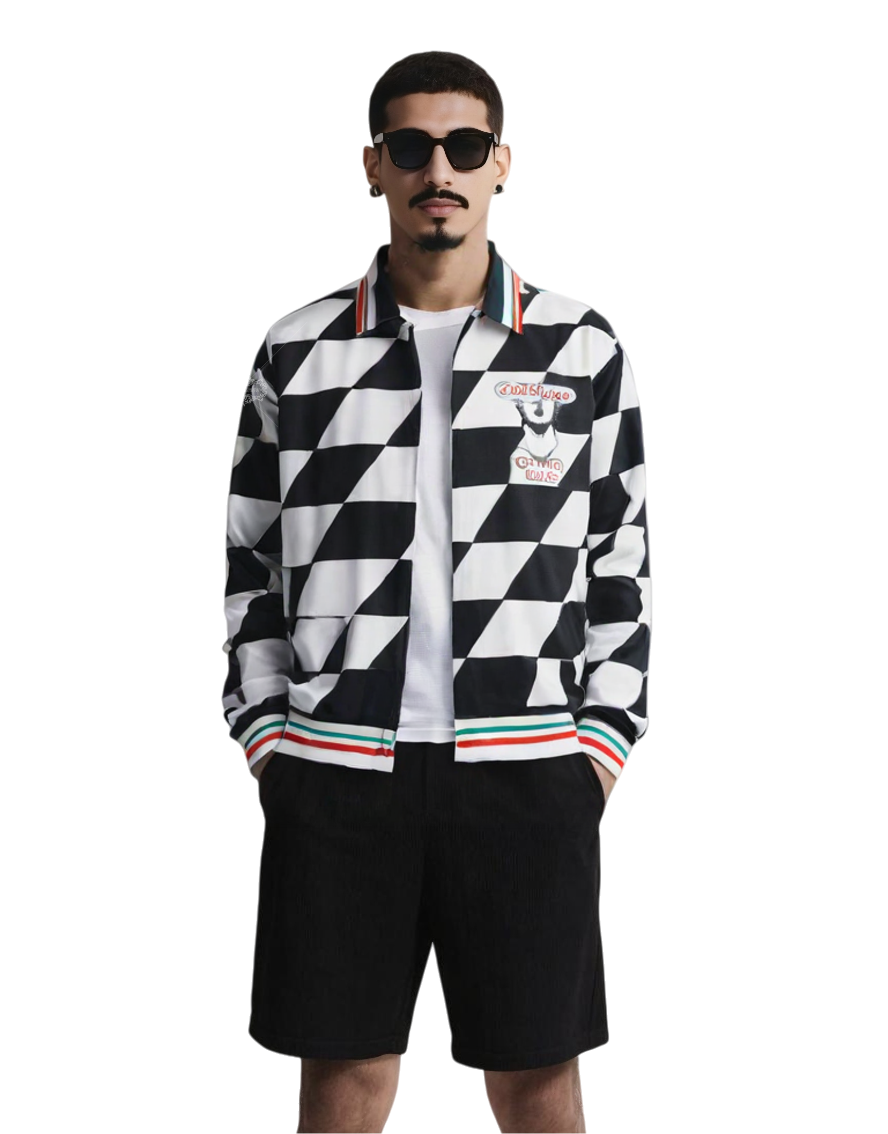 เสื้อเชิ้ตลายตาราง Monochrome Casablanca Grand Prix