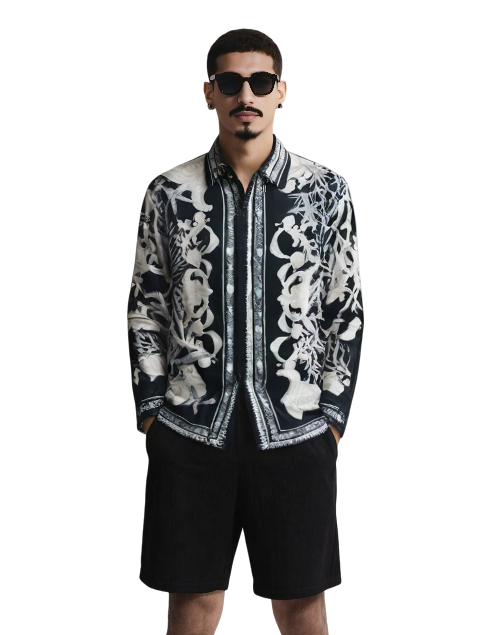 เสื้อเชิ้ต Monochrome Marine Baroque | ปลอกคอเพื่อการพักผ่อน