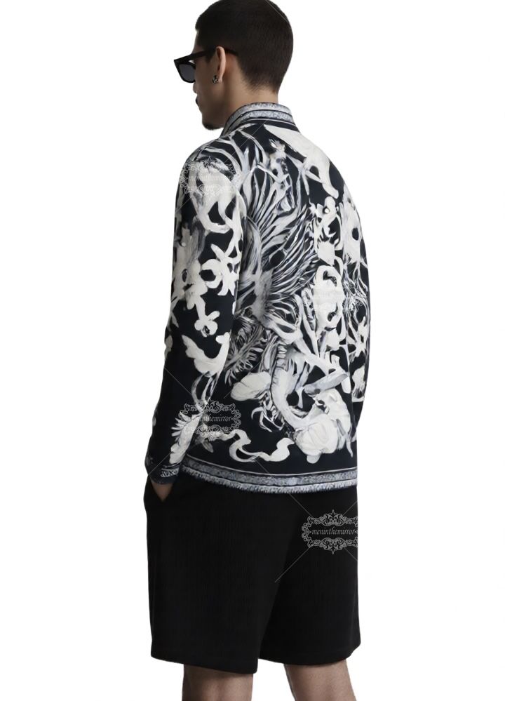 เสื้อเชิ้ต Monochrome Marine Baroque | ปลอกคอเพื่อการพักผ่อน