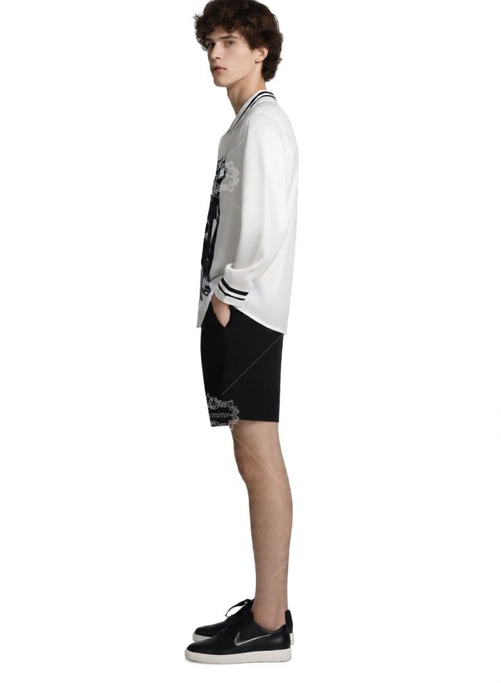 Premium Resort-Fit Doberman Print | กางเกงขายาวผู้ชาย Silky Blend