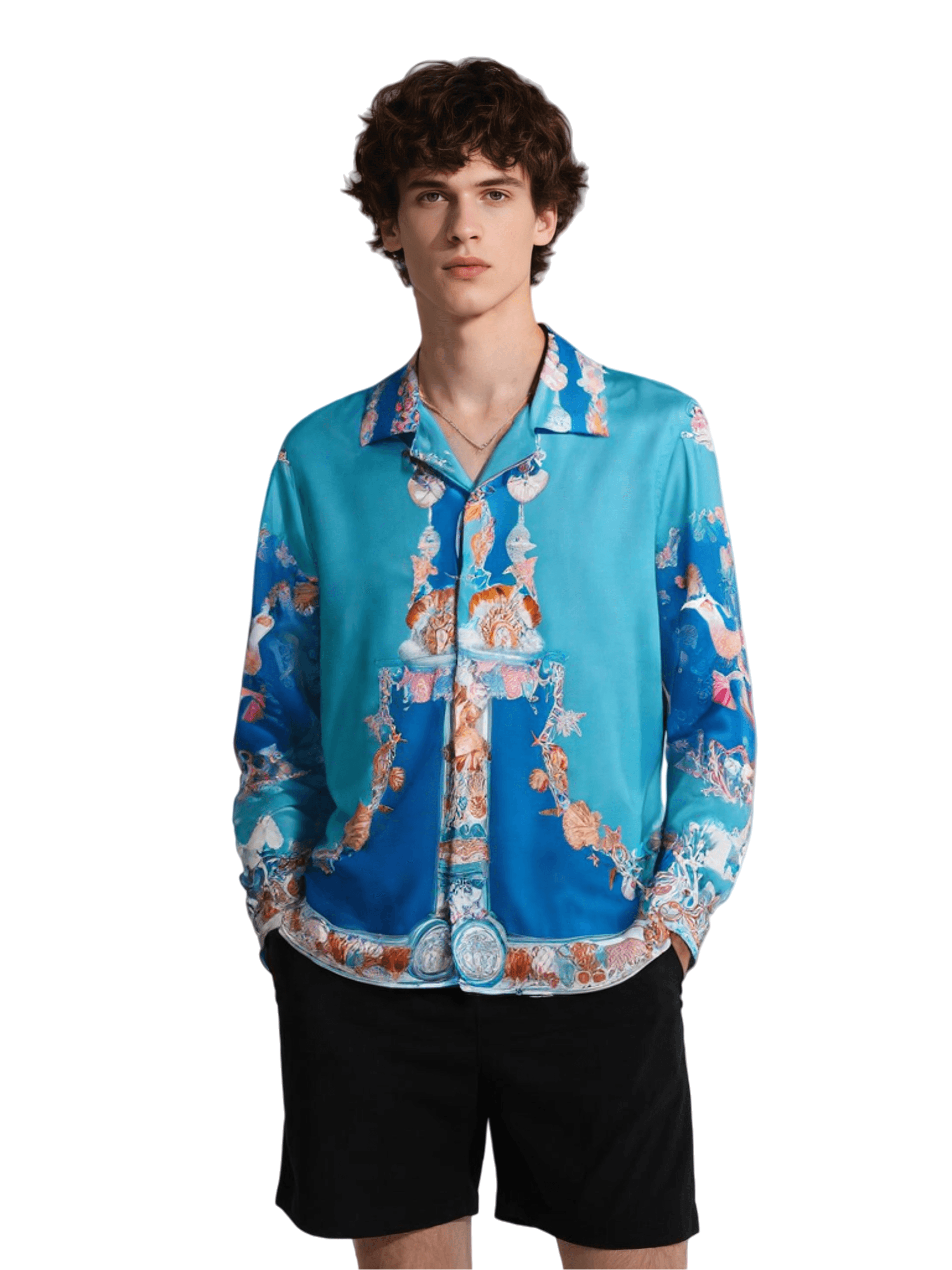 เสื้อยืด Blue Contrast Baroque Emblem | เดอะ แกลเลอรี ลักซ์