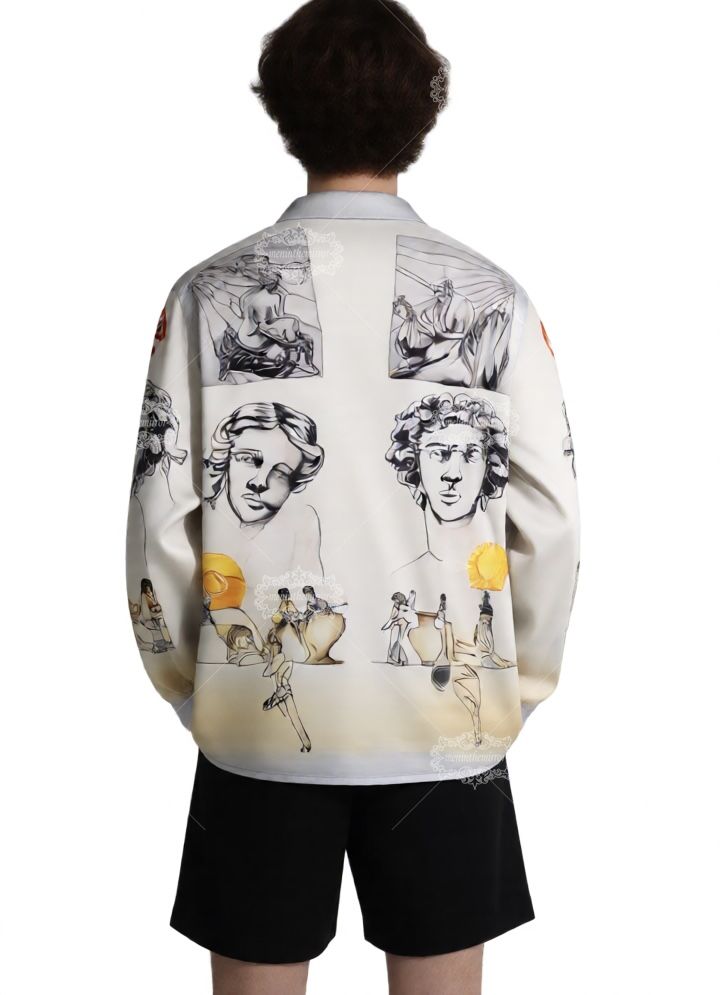 เสื้อเชิ้ตพิมพ์ลาย Medusa Baroque หรูหรา | ดาร์กลักซ์แบบสั้น
