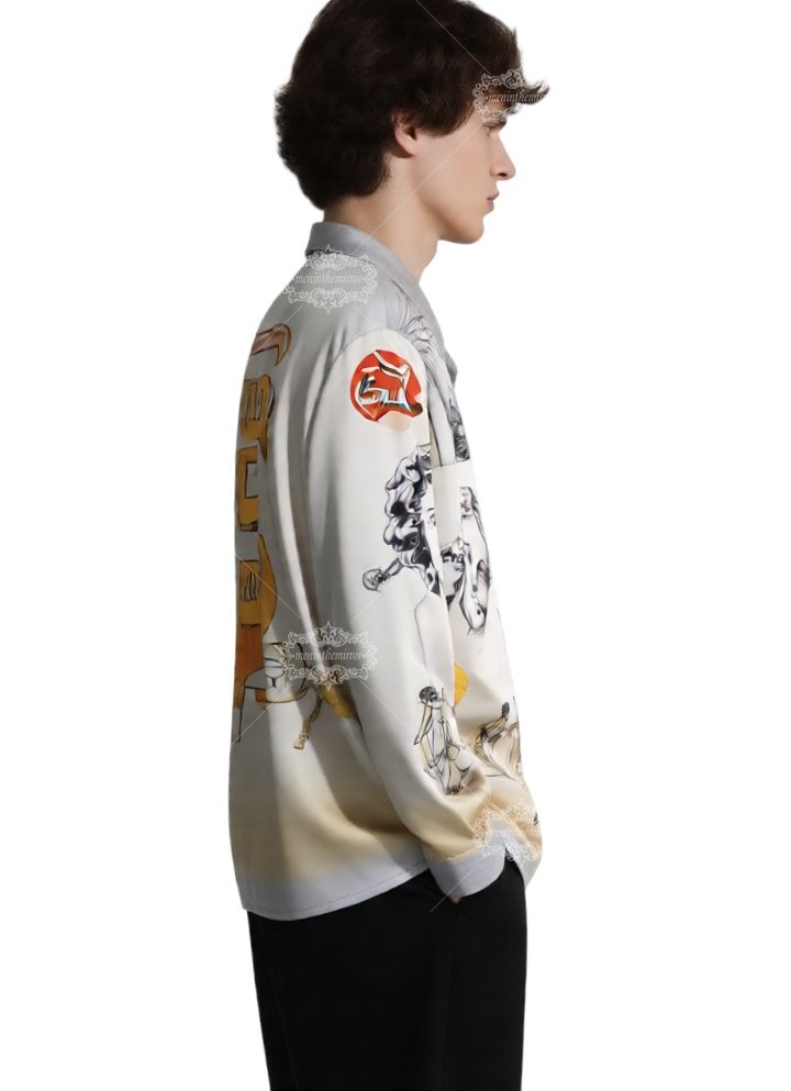 เสื้อเชิ้ตพิมพ์ลาย Medusa Baroque หรูหรา | ดาร์กลักซ์แบบสั้น