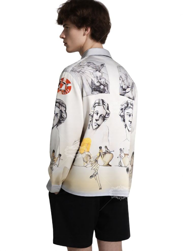 เสื้อเชิ้ตพิมพ์ลาย Medusa Baroque หรูหรา | ดาร์กลักซ์แบบสั้น